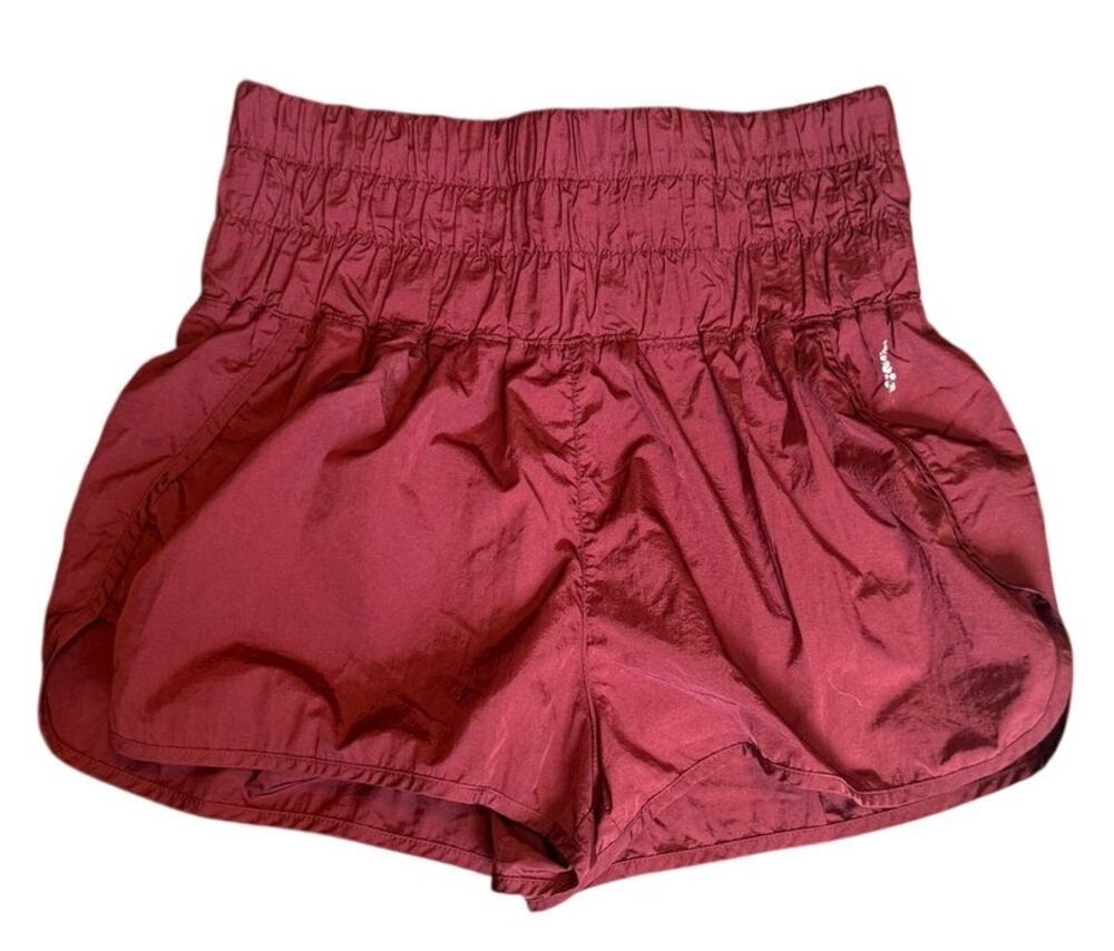 Free People FP Movement The Way Home Shorts Jasper Burgundy High Rise Running